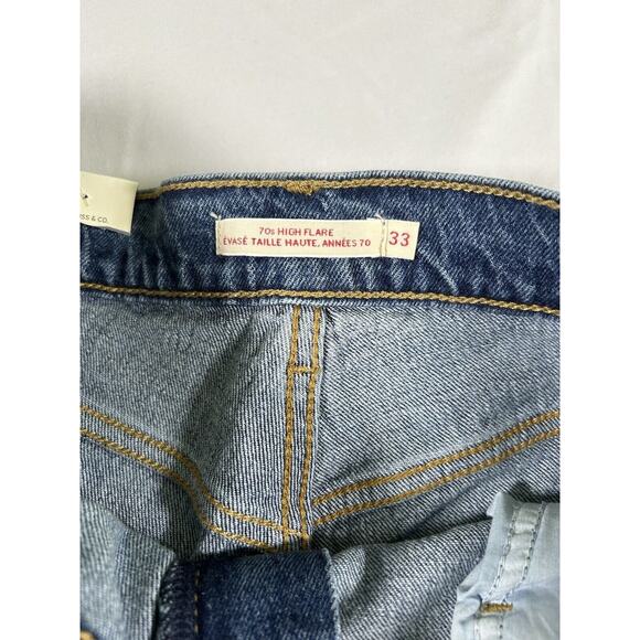 Levi's Women's 70s High Rise Flare Distressed Medium Wash Jeans Size 33 NWT - Picture 6 of 14